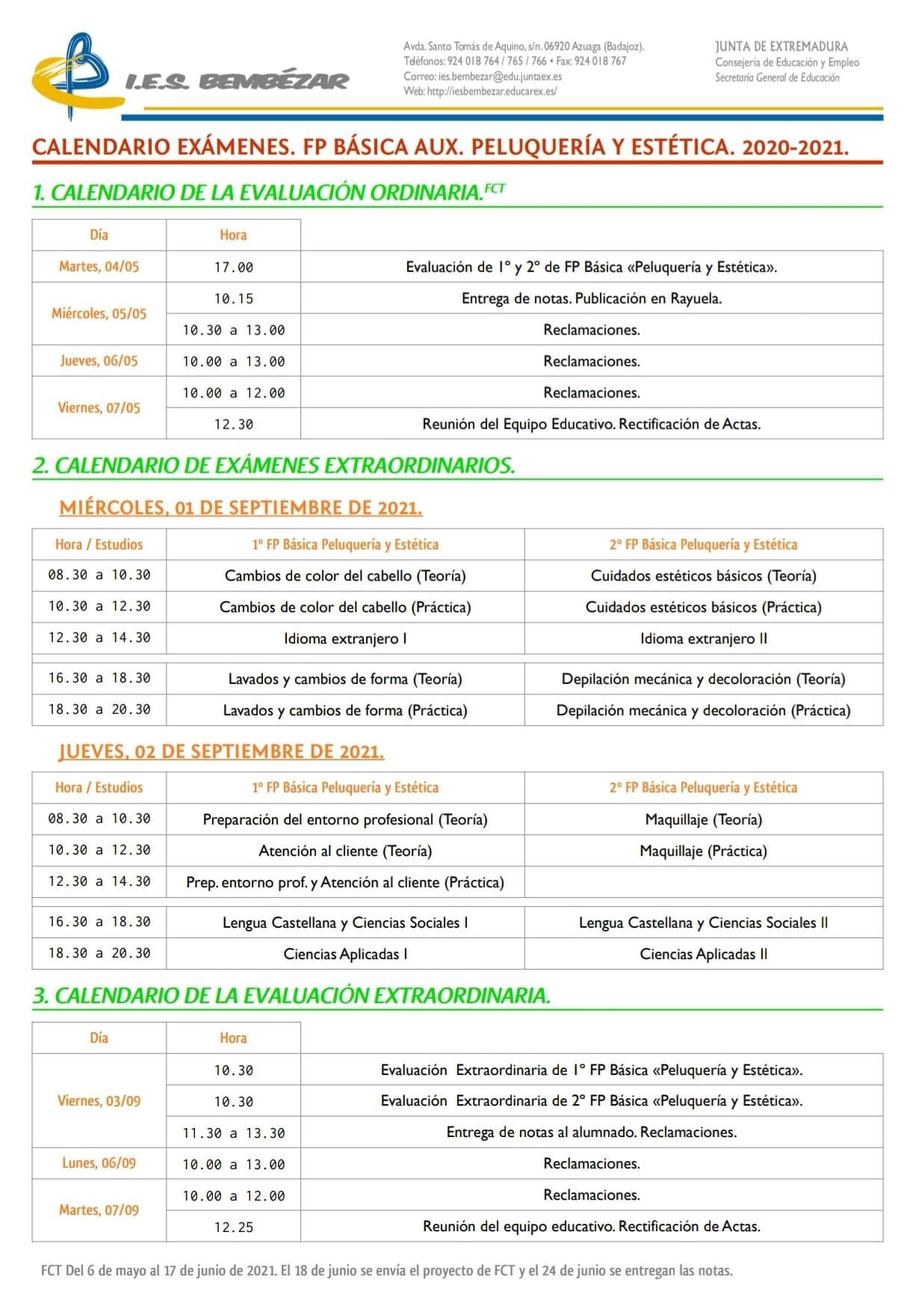 Fp Básica calendario